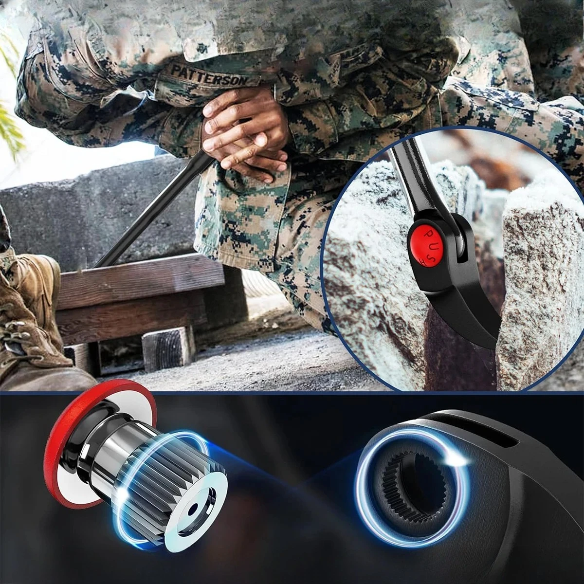 Industrial Grade Multifunctional Large Extended Ratchet Pry Bar High Hardness Tire Scraping Tool Pry Bar for Automotive Repair