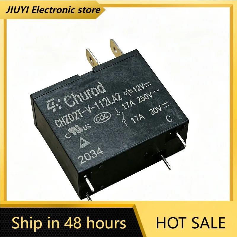 CHZ02T‑V‑112LA2 Power Relay DC12V 4Pin SPST 17A 250VAC PCB Mount Electromagnetic Relay For Home Appliance Control Replacement