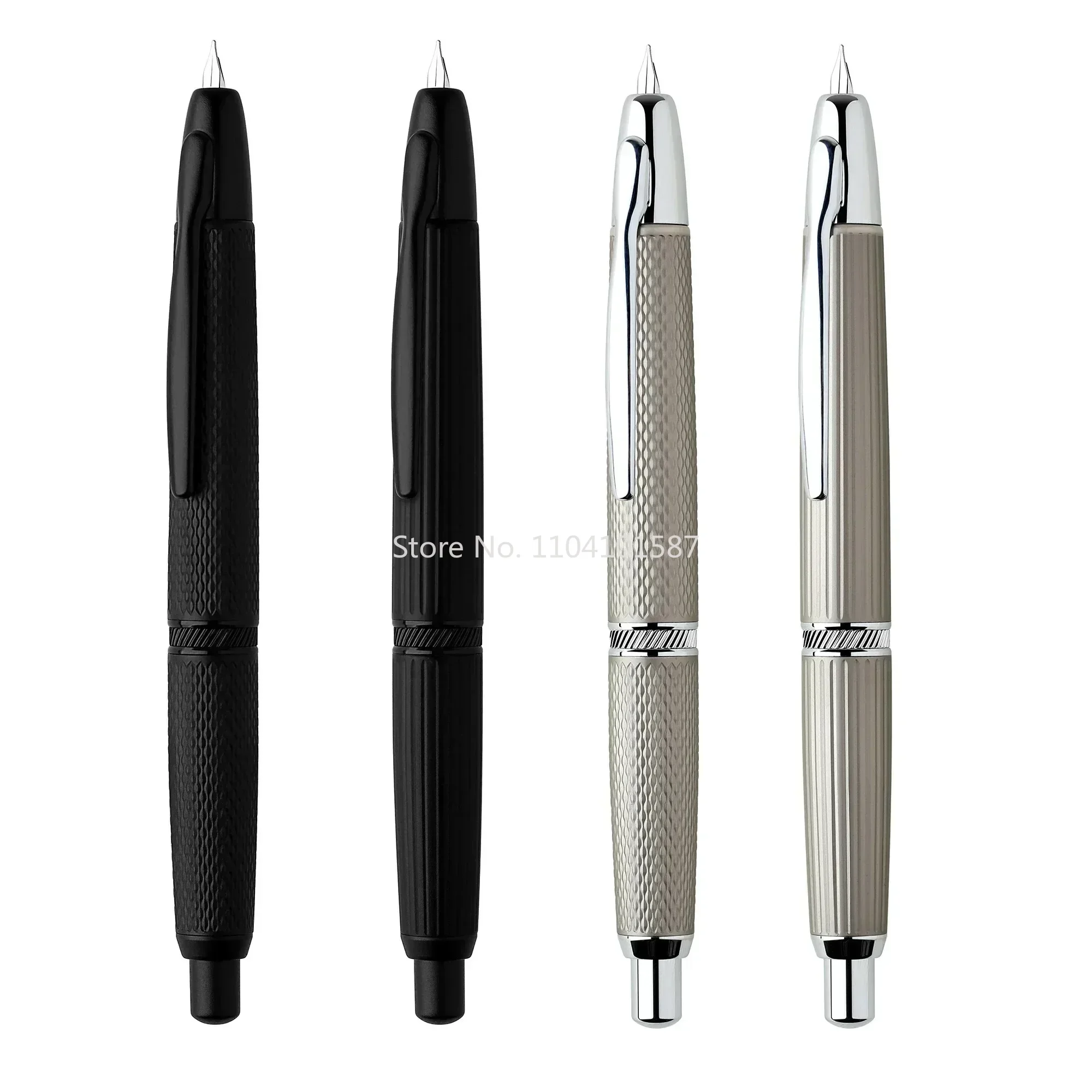 

NEW MAJOHN A1 Press Fountain Pen Black Metal Baking Paint 0.38-0.4mm Nib Calligraphy Pen Stationery Business Writing Gift