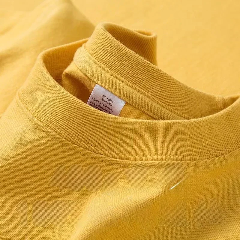 Zwaargewicht T-shirt van puur katoen met korte mouwen Tianqing Kleur Zomer Losvallend Unisex Basic Sle Comfortabel Ademend Casual...