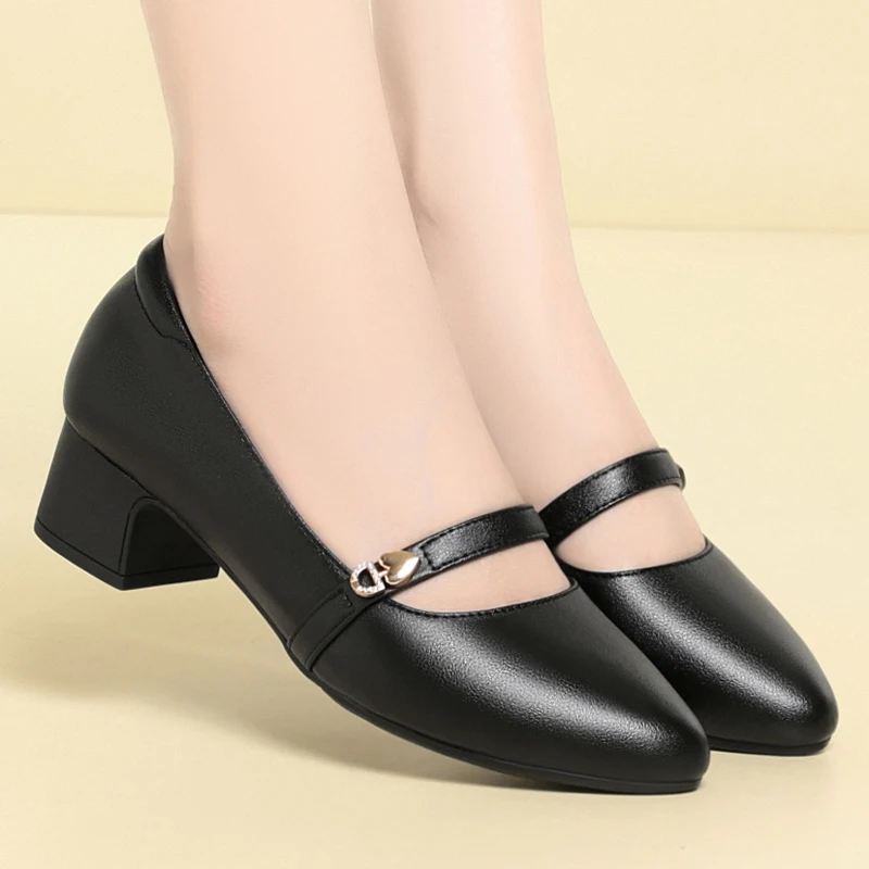 

DIMANYU Women's Office Shoes 2026 Spring New Business Formal Shoes Women Large Size Genuine Leather Women’s Shoes