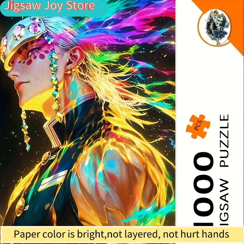 

A Box of Puzzle Pieces, Featuring Anime Designs, Measuring , Perfect for Family Fun, Educational Games, And Gifts for Christma