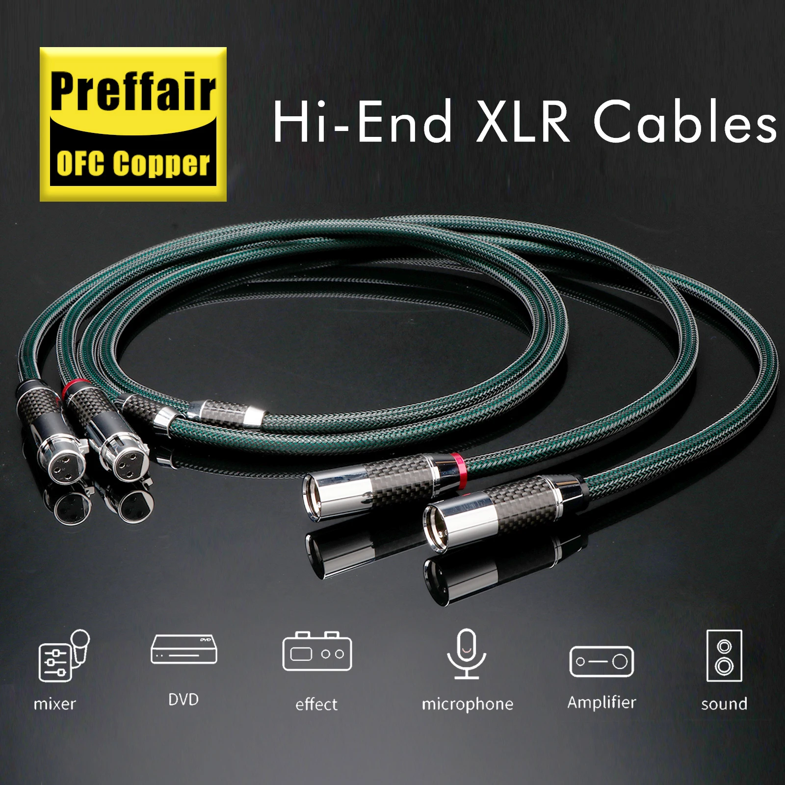 

Hifi Audio XLR Balance cable RCA Signal Cable Extension Cord Cable Silver Plated Digital Audio Cable