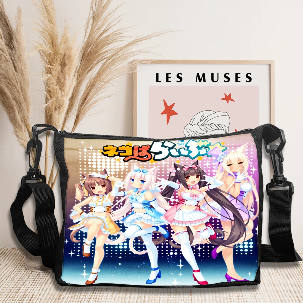 

Crossbody Bag Multicolor Anime Girls Nekopara Print Women's Shoulder Bag Lightweight Adjustable Strap Casual Zip Closure