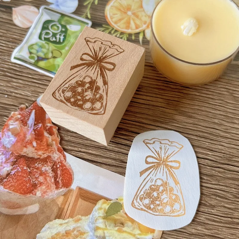 Moonlight Lovely Animal Fruit Candies Wooden Rubber Stamp DIY Scrapbooking Photo Album Card Making Wood Seal