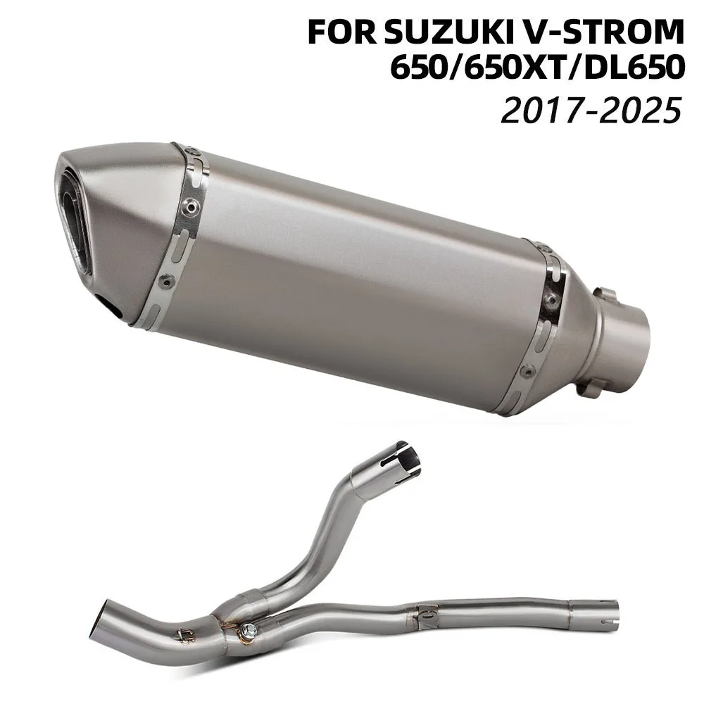 VStrom650 Exhaust Muffler For Suzuki DL650 V-strom 650/650XT 2017-2025 Motorcycle Slip on Line Exhausts Pipe Rally Motorbike Kit