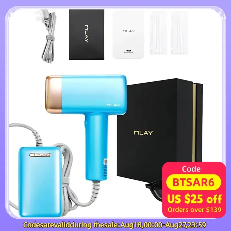 

MLAY IPL Hair Removal 500,000 Flash Laser Depilator 5 Levels Laser Epilator Painless Electric Epilator Body Bikini Machine