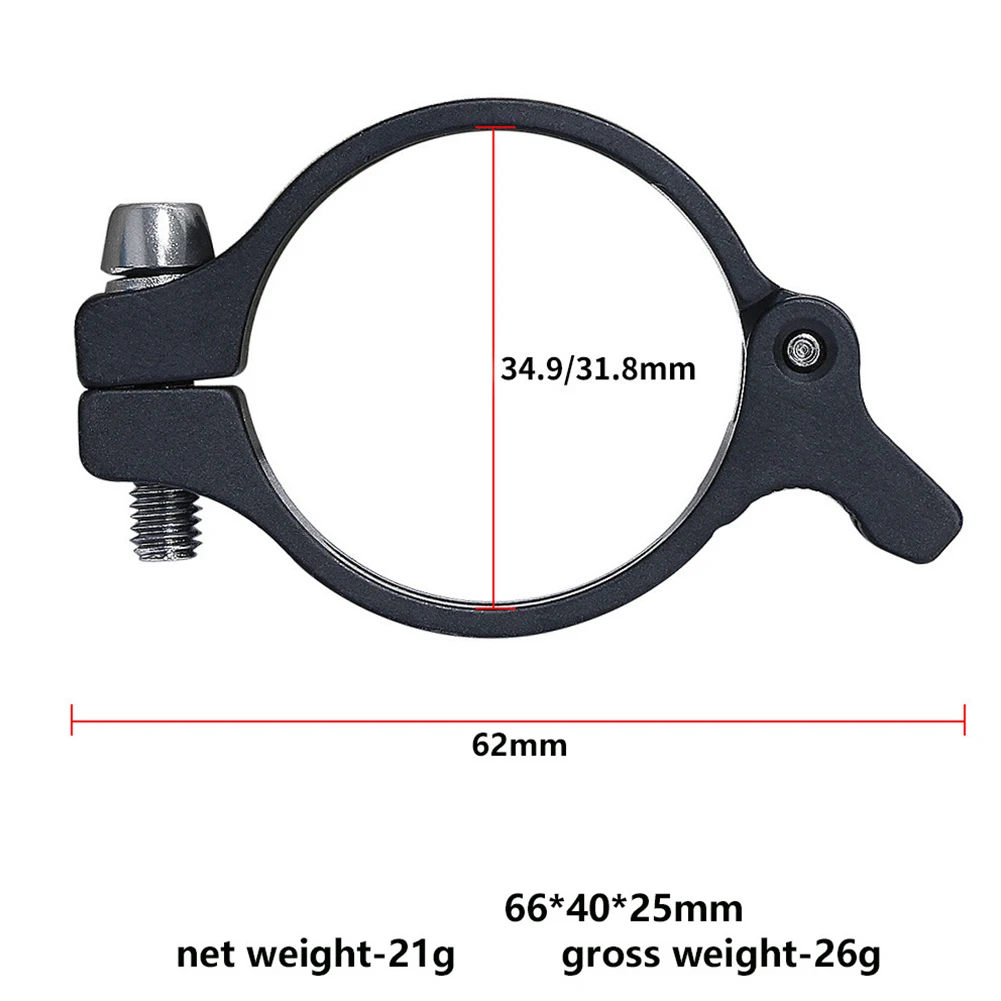 Hot Bike Front Derailleur Braze-On Convertor 31.8/34.9mm Clamp Adapter Bike Accessories Adjustable Front Derailleur Adapter Clip