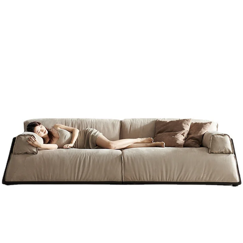 

&Italian Minimalist Light Luxury L-shaped Sofa Set Living Room Modern High-Level Baxter Floor-Standing Sponge-Filled Vintage