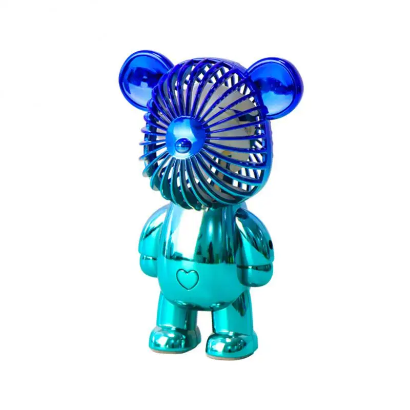 Bearbricklys Mini ventilatore portatile ricaricabile USB orso violento Mini ventilatore portatile portatile con ricarica muto da tavolo creativo all'aperto