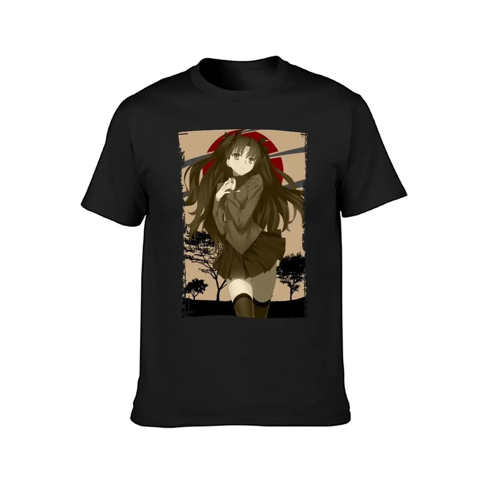 Rin Tohsaka Fate/Zero Fate Zero Feito Zero Retro Landscape Design T-Shirt sublime aesthetic clothes mens plain t shirts