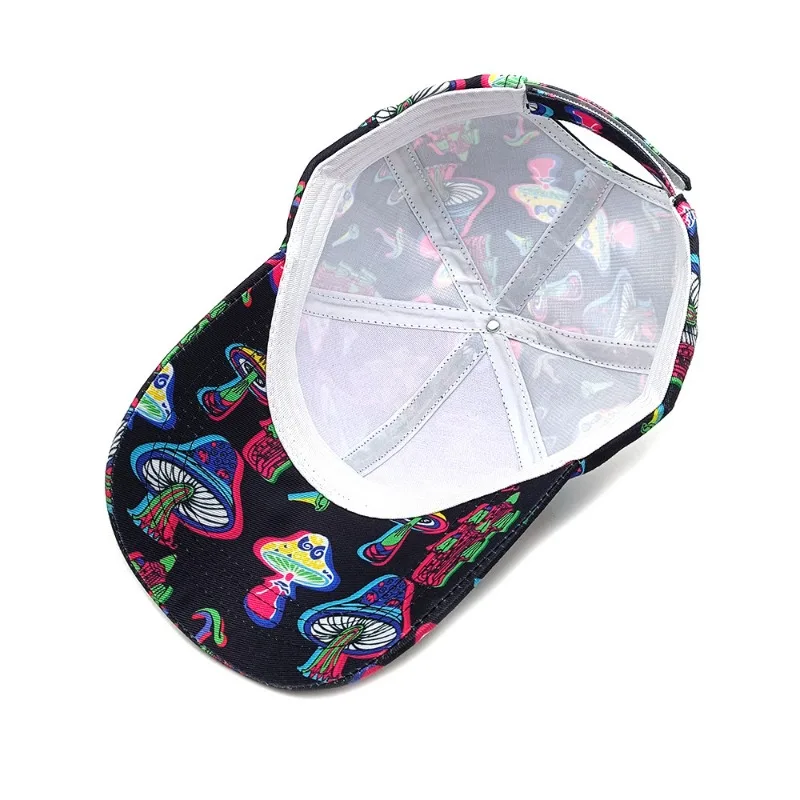 Spring and Summer Magic Mushroom Skull Print Baseball Hat Men and Women Outdoor Leisure Sunshade Cartoon Adjustable Sports Cap