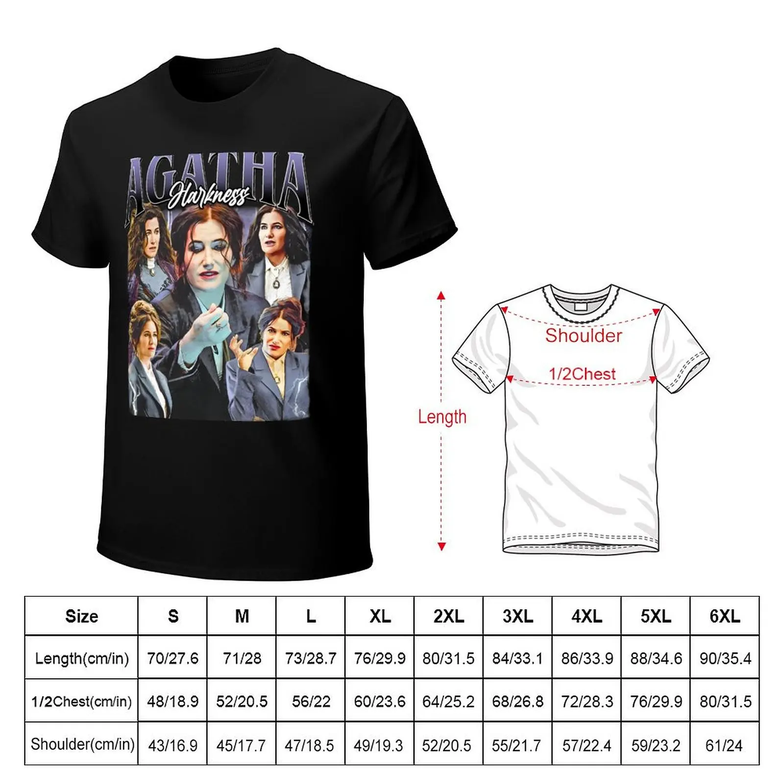 Agatha Harkness Vintage T-Shirt Gym Wear Breathable Short Sleeve Tee