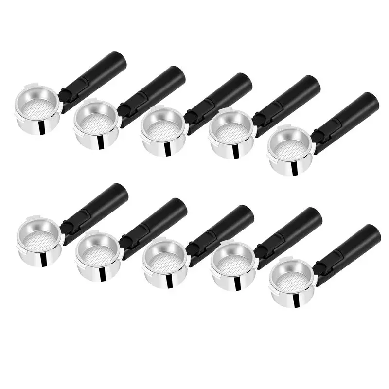 A96K-10 Pcs 51Mm Stainless Steel Bottomless Coffee Portafilter For Professional Coffee Maker Accessory