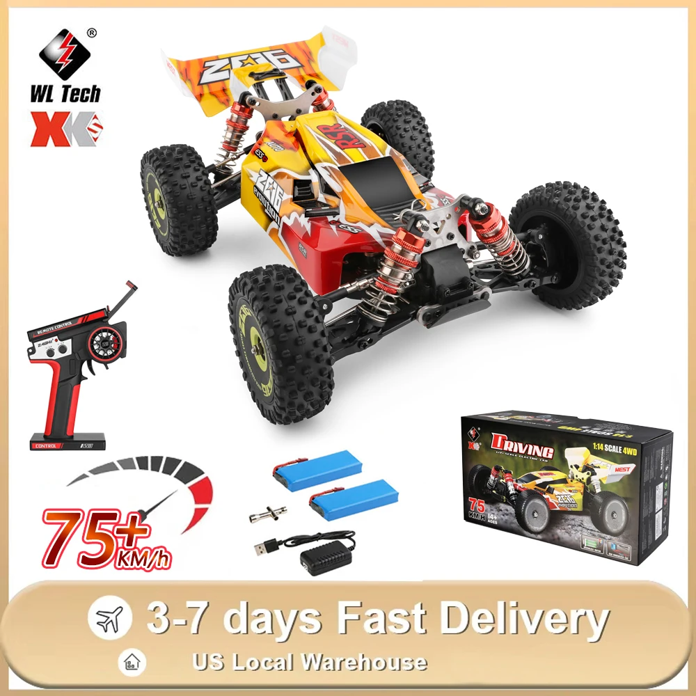 WLtoys 1/14 RC Car 4WD Brushless High Speed Racing Vehicle Off-Road 2.4G Remote Control Drift Crawler Toys for Children 144010