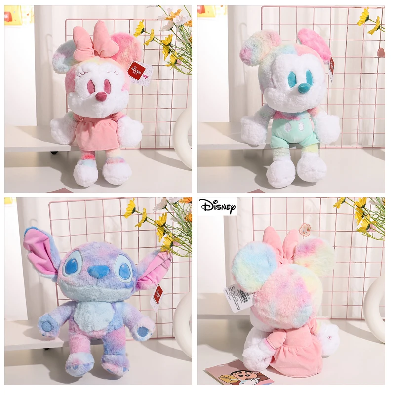 Disney 38cm Anime pluszowy Lilo & Stitch Mickey Minnie Fantasy wata cukrowa zabawki Kawaii Plushie lalki prezenty dla dzieci