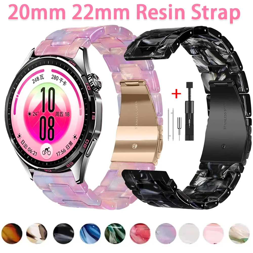 20mm 22mm Resin Band for Huawei Watch 5 GT7 Pro GT6 Pro GT7 6 5 4 3 2 46mm Bracelet Amazfit Bip 6-5-Max Balance 3 2 Ultra Strap