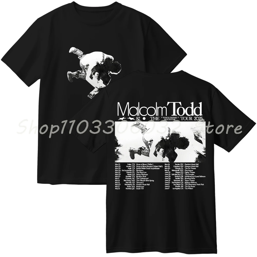 Хлопковая футболка Malcolm Todd 2025 Tour Merch для женщин и мужчин, повседневная футболка с круглым вырезом и короткими рукавами