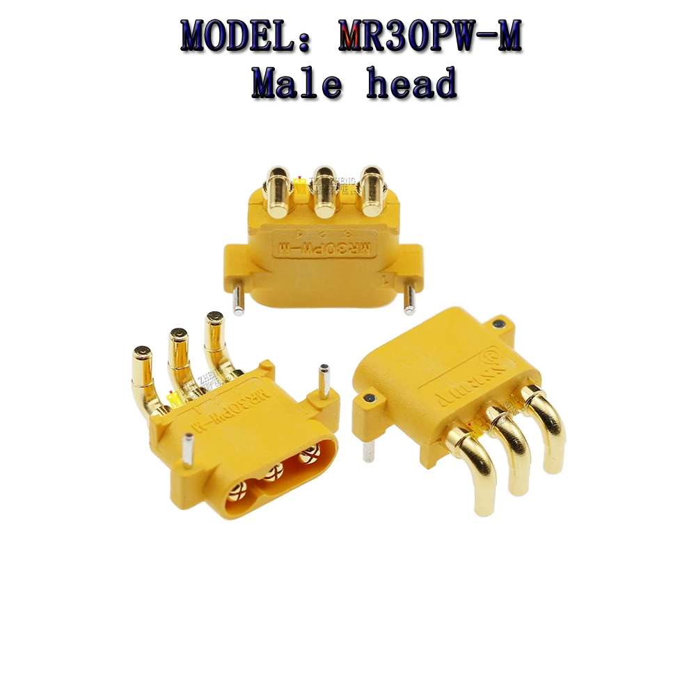 1 개/몫 Amass MR30PW-F M T 모델 비행기 플러그 배터리 커넥터 세트 남성 여성 골드 도금 바나나 플러그 RC 부품