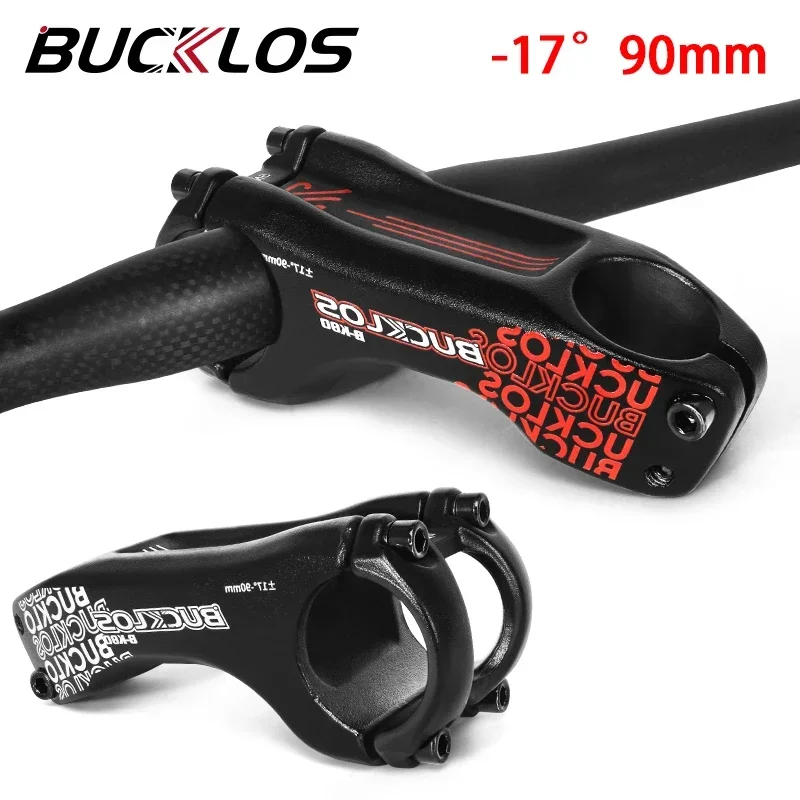 BUCKLOS Bicycle Stem 31.8mm Handlebar High Strength Mountain Bike Stem 80/90mm 17 Degree Stem for AM/FR/DH Handlebar Bridge