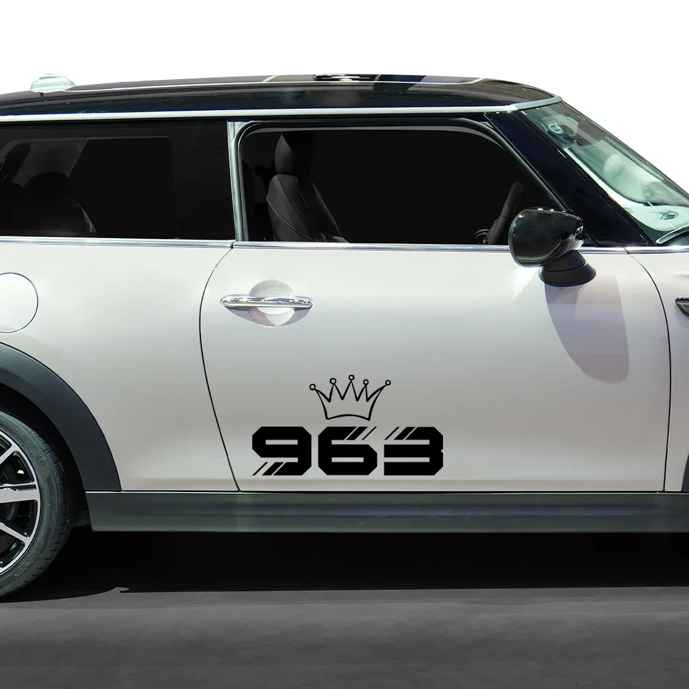 ملصق سيارة رقم إبداعي 963 تاج ديكور ملصق فينيل مضحك مقاوم للماء ملصق سيارة نافذة جسم السيارة لتقوم بها بنفسك اكسسوارات الديكور