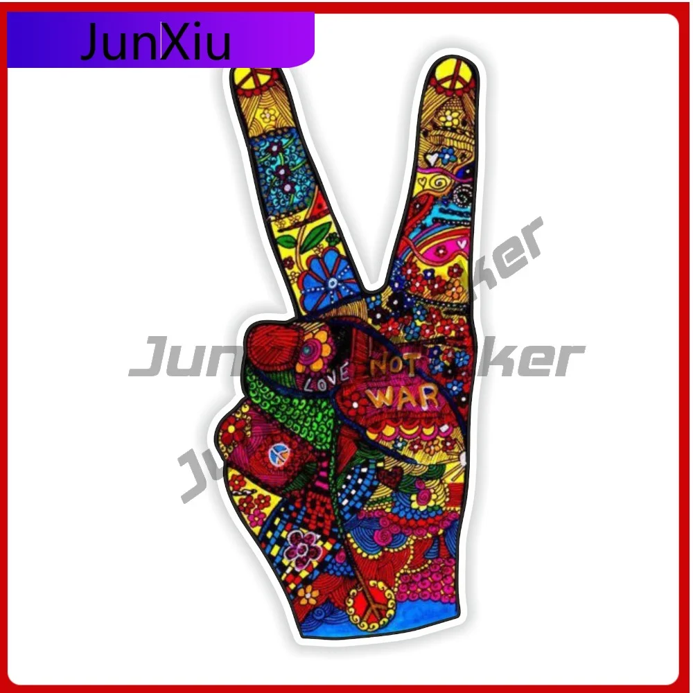 

Hippy Peace Sign Vinyl Graphic Stickers Car Accessories And Decals Funny Fridge Guitar Motorcycle Helmet Toolbox Refit Decal Pvc
