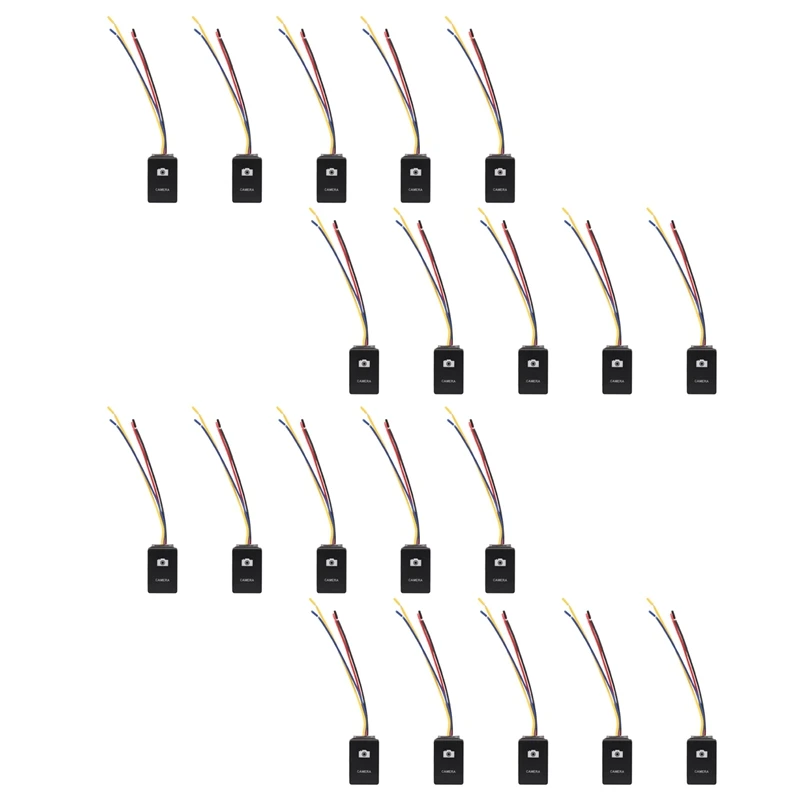 20 Pcs 33X22mm 12V Blue LED Illuminated Switch On/Off For Toyota Landcruiser Yaris RAV4 Black