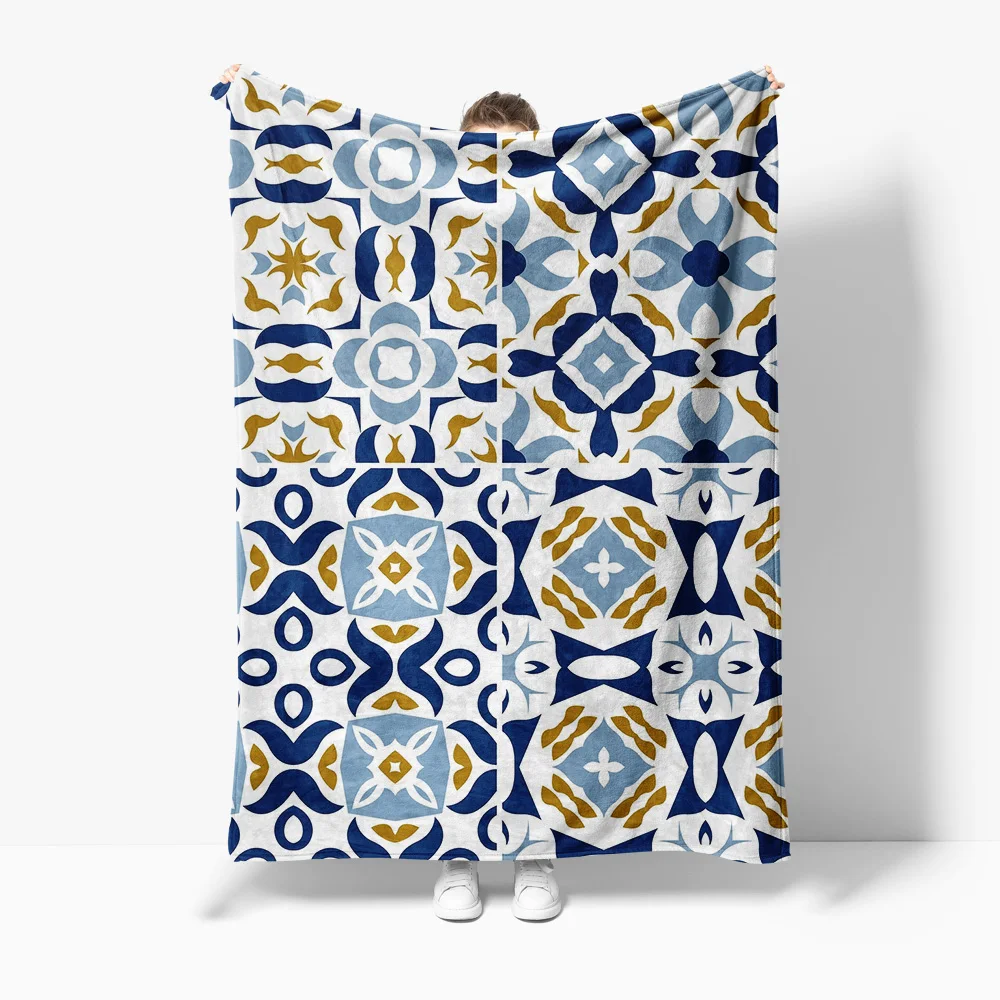 

Одеяло с мозаичным узором, диван-кровать, мягкое теплое декоративное одеяло, покрывало для детей, подростков, взрослых