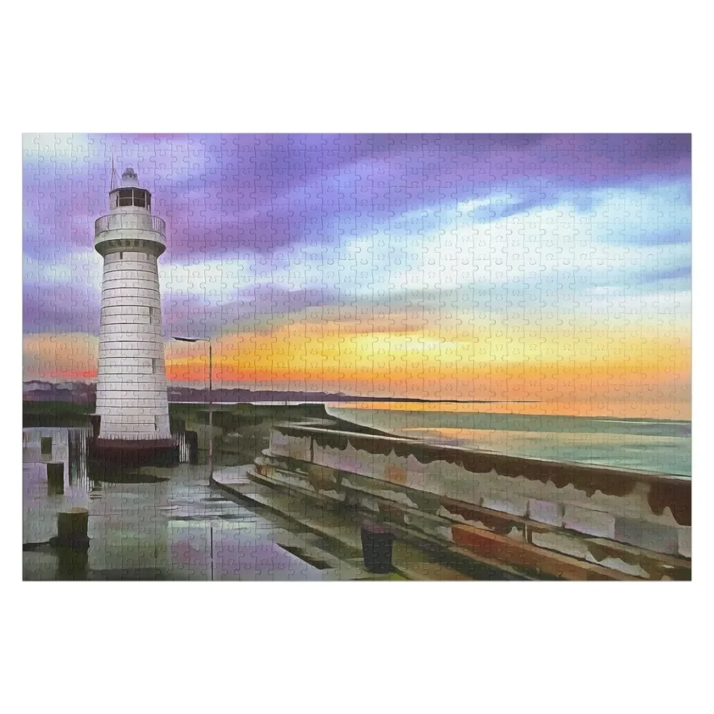 

Donaghadee Lighthouse, Ireland. (Painting) Jigsaw Puzzle Toddler Toys Personalized Name Puzzle