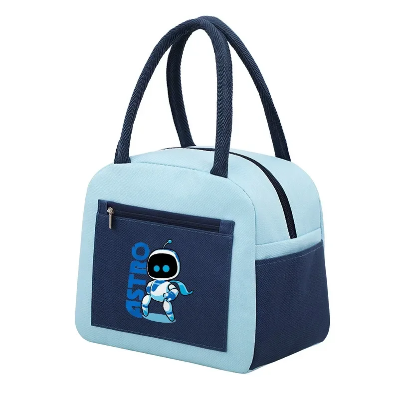 Astro Bot Lunch Bag Anime Cartoon Printed Handbag Cute Portable Insulation Bags Large Capacity Food Thermal Storage Pouch Gifts