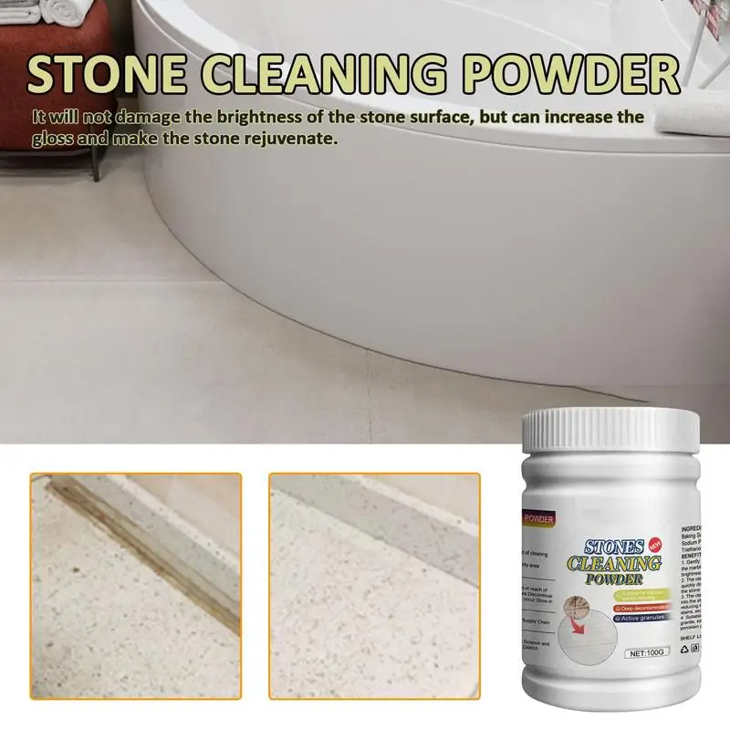 

100g Powerful Kitchen All-purpose Powder Cleaner Agent Stone Cleaning Powder For Marble Tile Granite Kitchen Cooktops Polishes