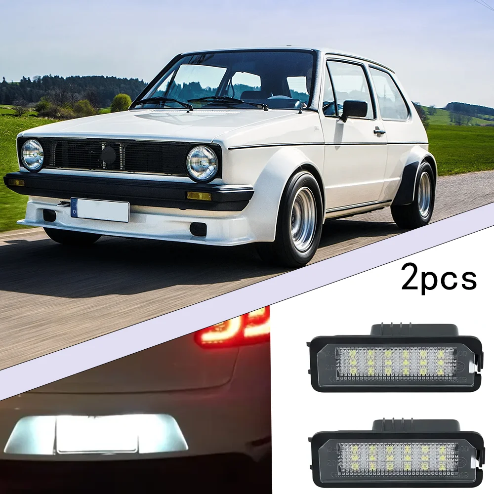 

2pcs LED license plate lights are suitable for Volkswagen VW Golf 4, 5, 6, 7, Scirocco, Lupo, Beetle, Seat Altea, Skoda Superb
