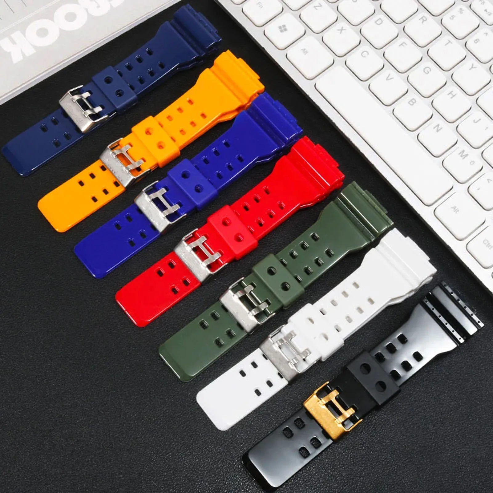 Silicone Watch Strap Watch Case Shiny Bright case For GSHOCK GA100 GD100 GD110 GD120 Replacement for Casio g-shock Accessories