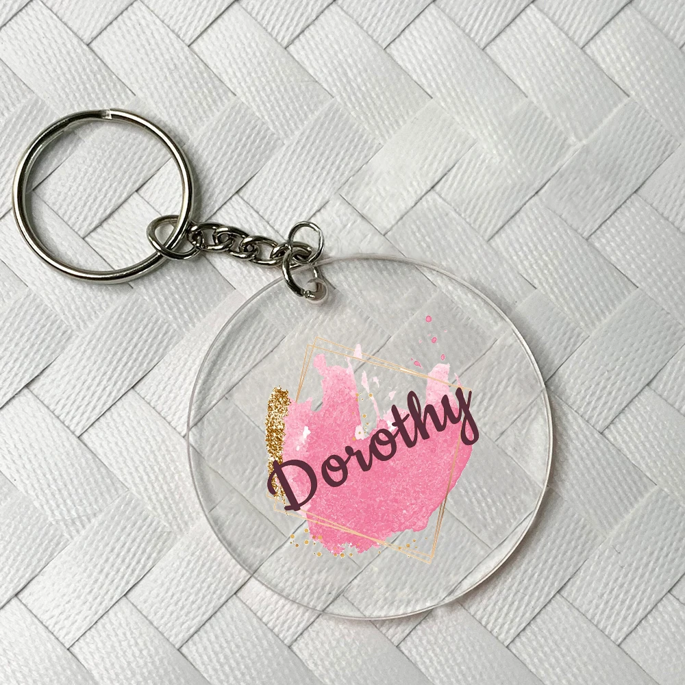 Personalized Keychain Pendant geometry with Name Key Chain Keyring Mobile Phone Bag Jewelry Accessories wedding birthday Gifts