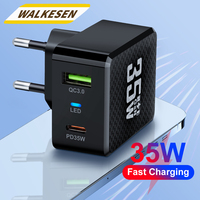 35W GaN USB Fast Charging Type C PD Charger Quick Charge Mobile Phone Power Adapter For iPhone 15 Pro Max Xiaomi Samsung Charger