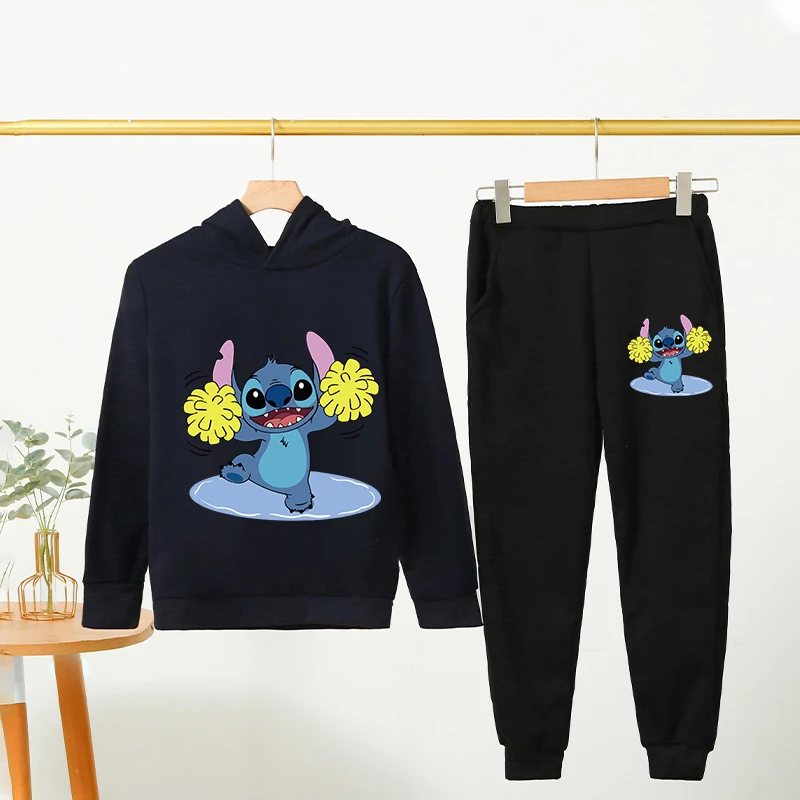

Stitch Disney Child Long Sleeve Boys Girls Children Casual Wear Everyday Style Spring Fall Sweatshirt Set Cartoon Letter Gifts