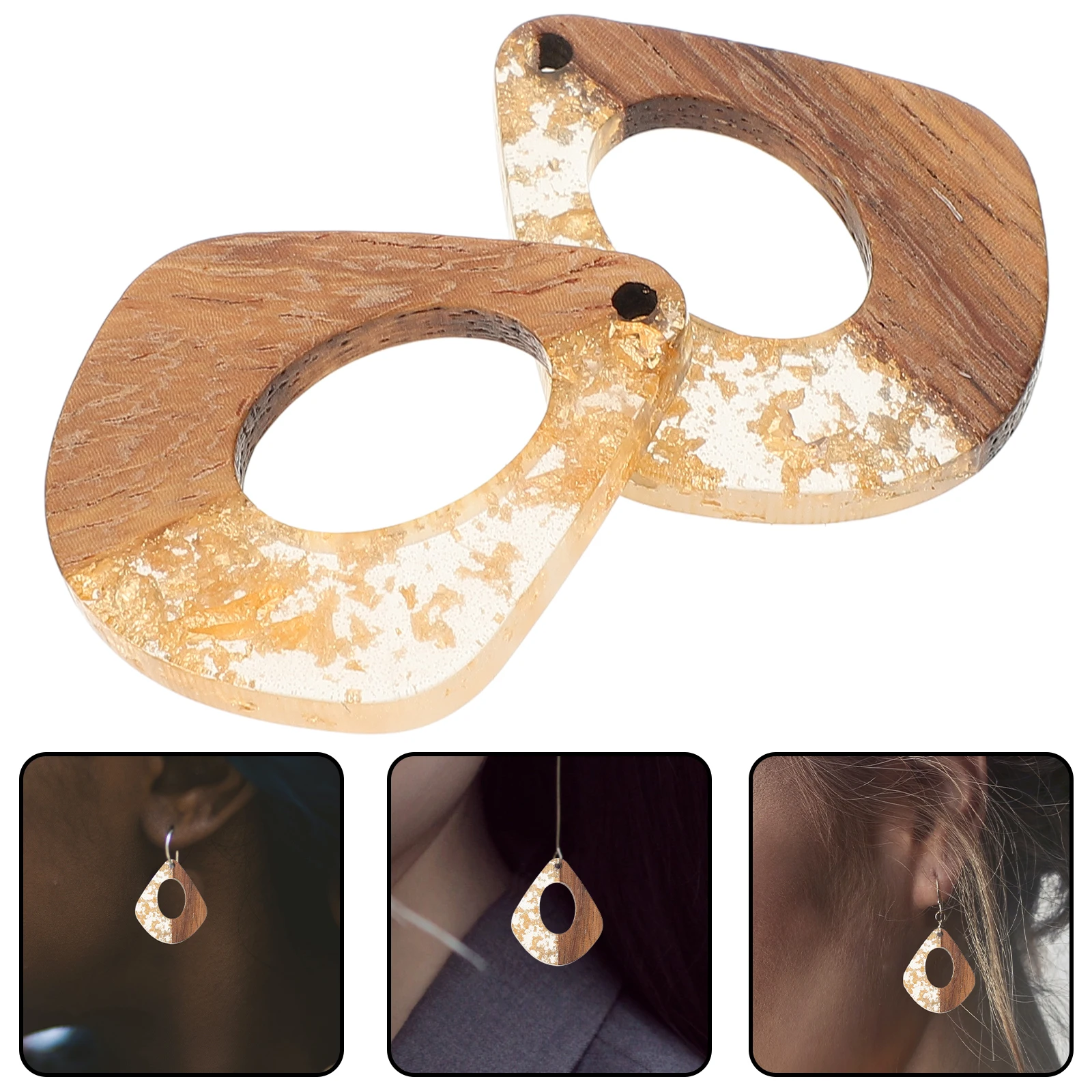 

6 Pcs Water Drop Earrings DIY Jewelry Making Supplies Creative Charm Pendants Handmade Accessories Retro Style