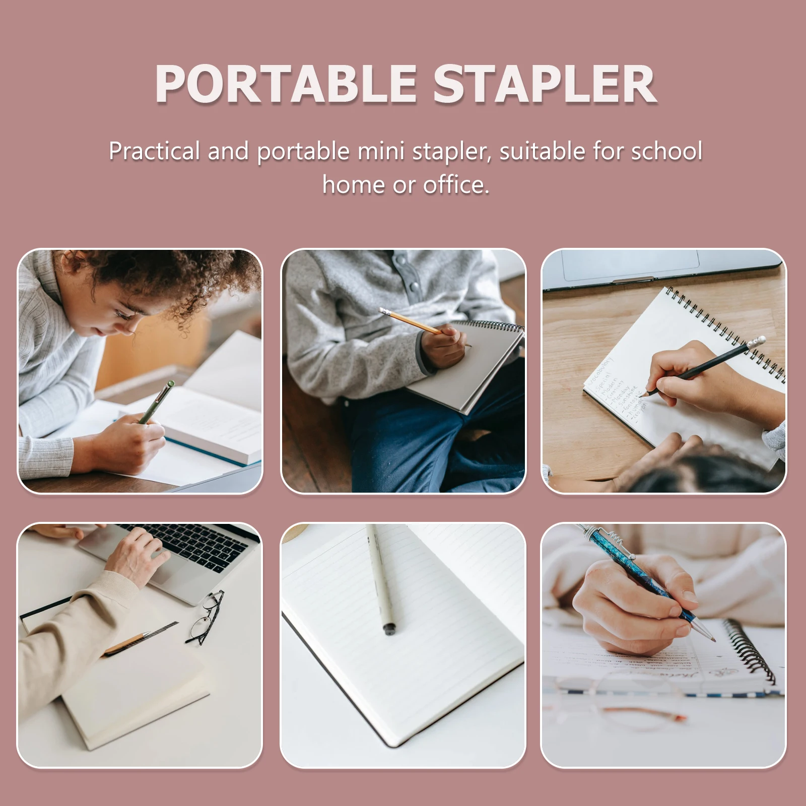 Mini Flamingo Shape Portable Stapler Wooden Creative Book Sewer Manual Stapling Machine For School Office Home Student