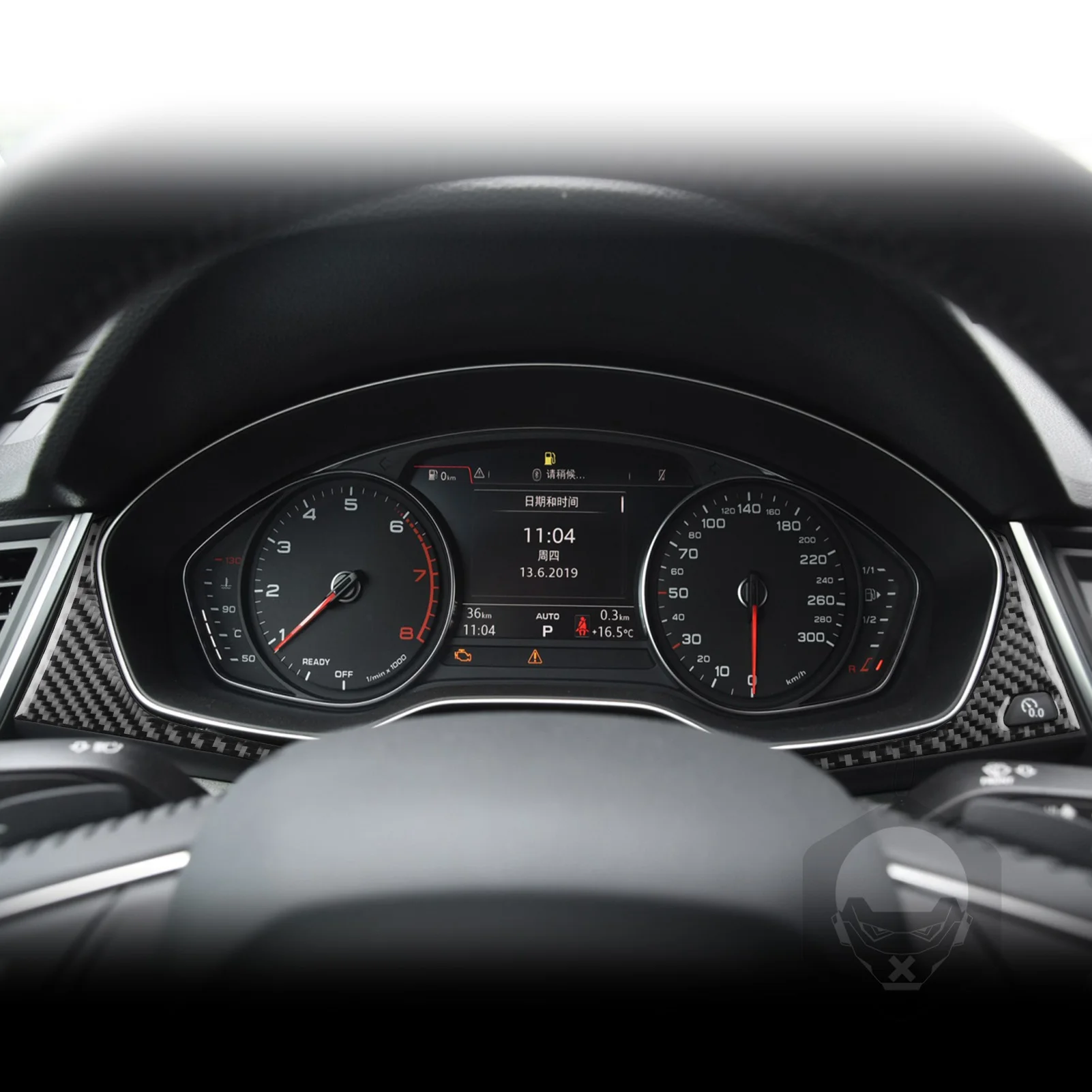 For Audi Q5 Q5L FY 2018 2019 2020 2021 2022 2023 Accessories Carbon Fiber Interior Auto Speedometer Surround Panel Trim Sticker