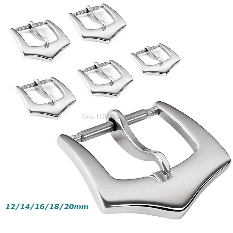 Watch Buckles Solid Stainless Steel Clasps Universal Polished Metal Buckle for Leather Silicone Rubber Watch Bands Watch Buttons