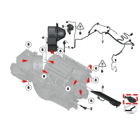 BMW X1 X2 X3 X4 X5 X6 차량용 에어컨 컨트롤 모터 히터 모터 액추에이터 (BMW E84 F48 F39 F25 F26 E70 E71 F15 F16 용)