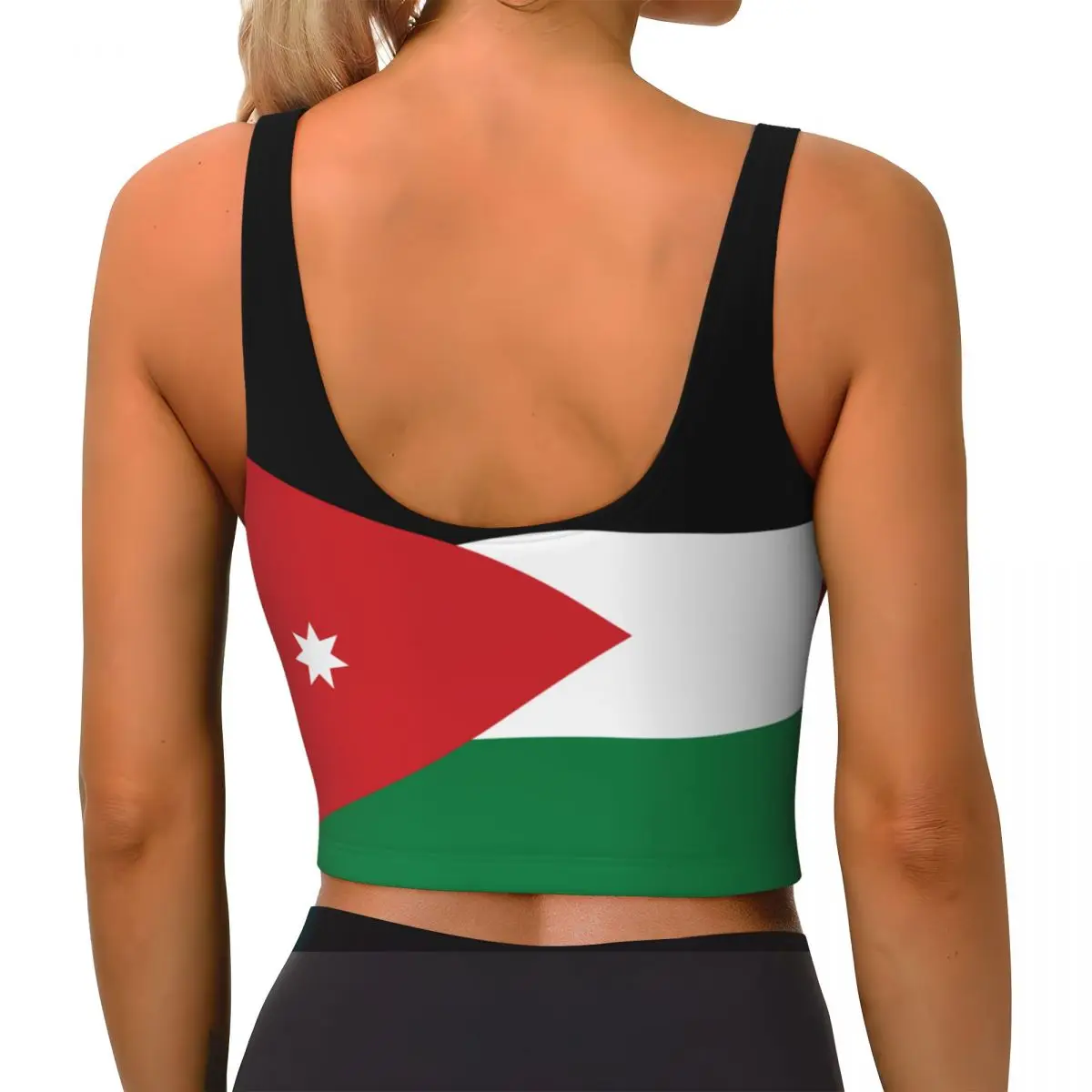 Women Sexy Sports Vest Jordan Flag Female Streetwear Sport Lingerie Tee Crop Top