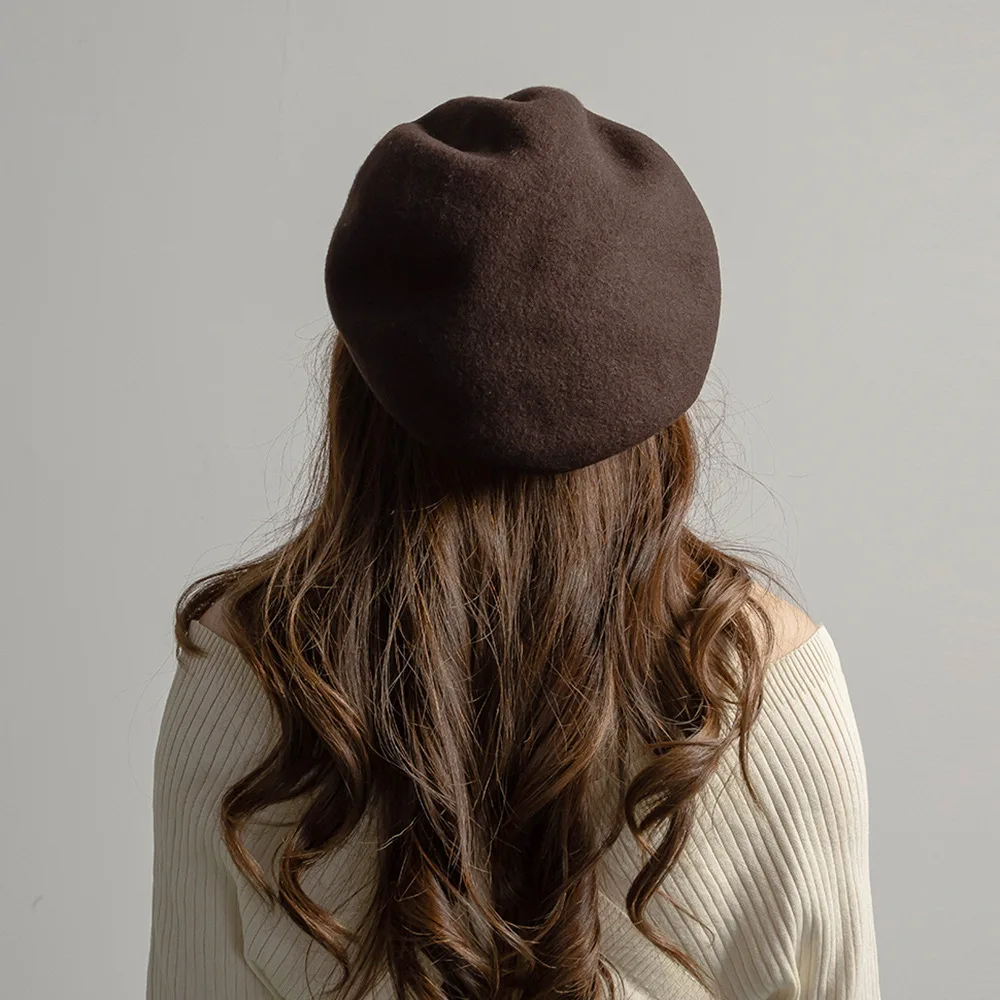 Winter Hats For Women Beret Knitted Wool Deep Brim Keep Warm Large Size Painter Cap Female Casual Fashion New Beanies Vintage
