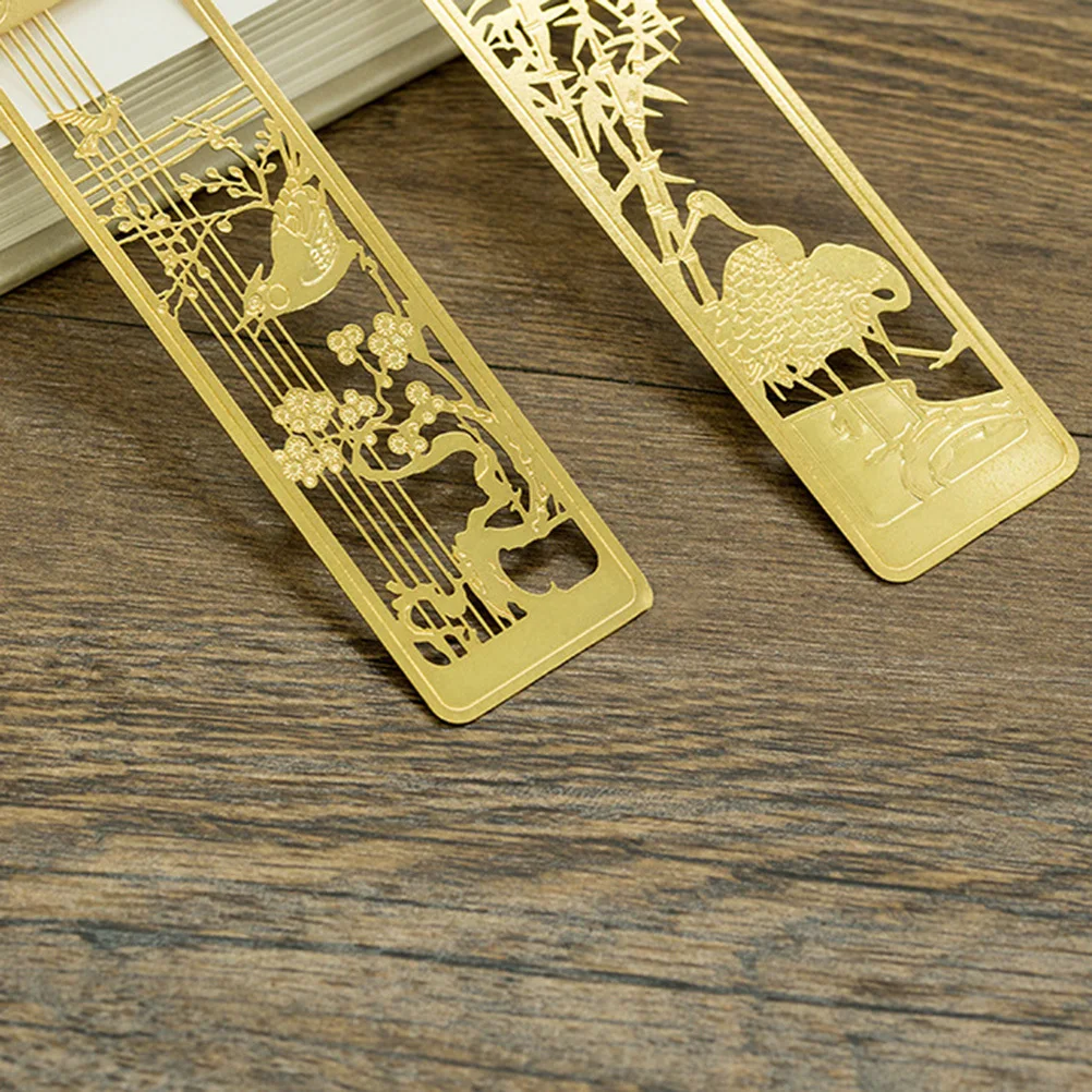 

4Pcs Metal Bookmark Vintage Hollow Page Marker Clips for Book Paper Planner Stationery Office School Supplies Decorative Plant