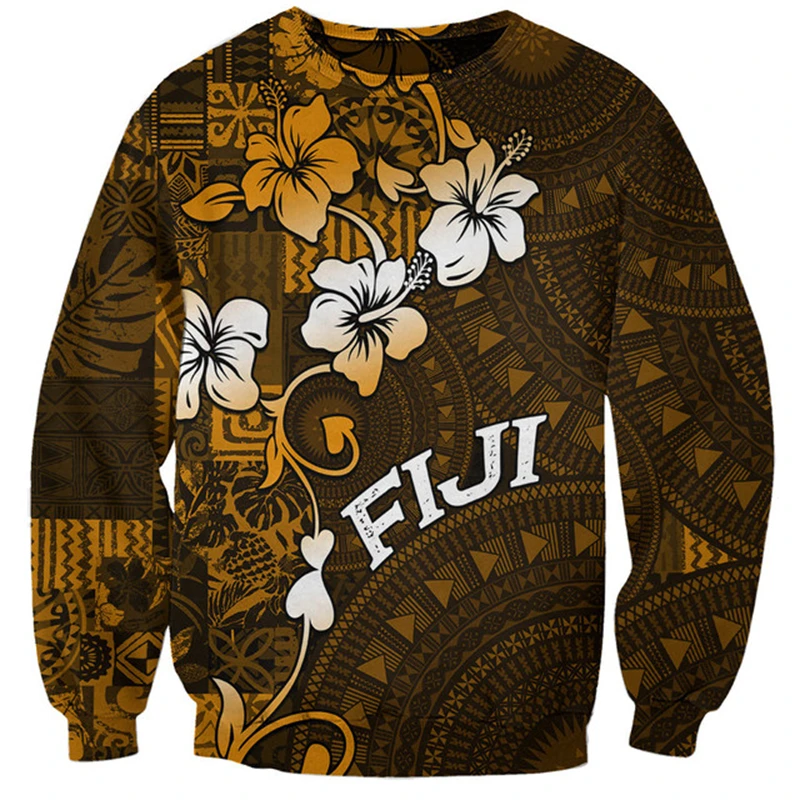 New 3D Fiji Island Polynesian Style Print Hoodies For Men Women Fashion Round Neck Streetwear Kids Clothes Hooded Sweatshirts