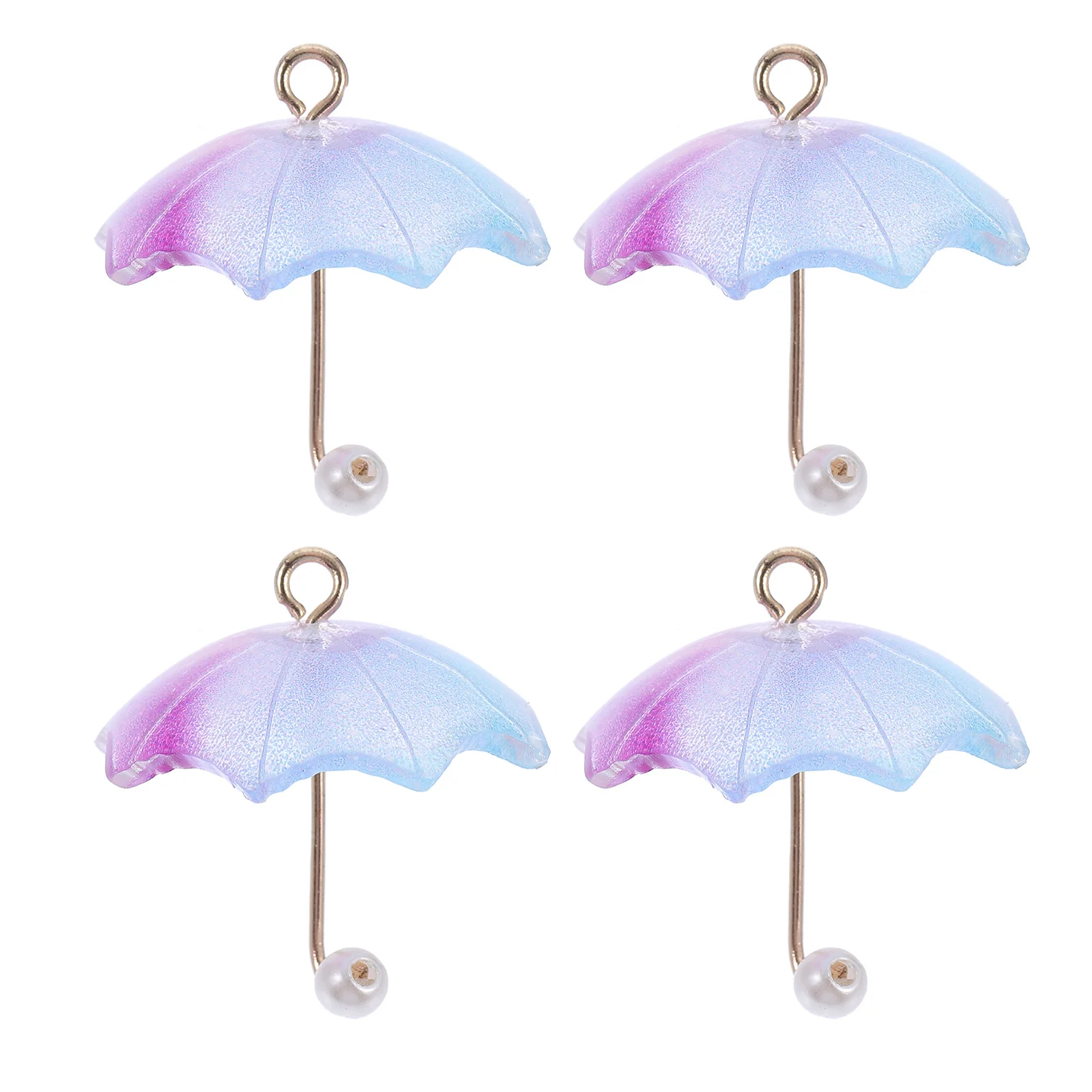 

4Pcs Cartoon Umbrella Earrings Decor Premium Acrylic Mini Pendant DIY Craft Findings for Women Lovely Ear Drop Accessories