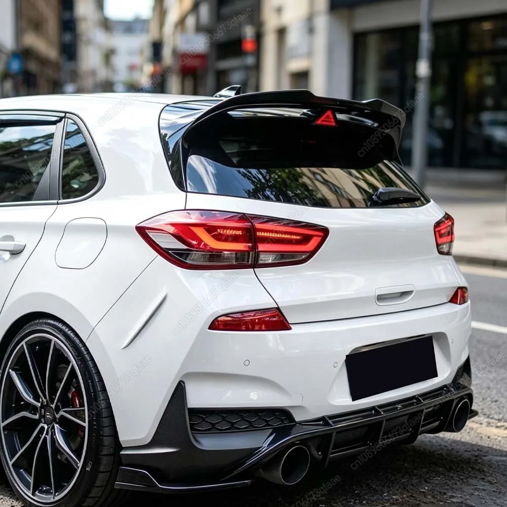 Für Hyundai I30 N MK3 I30N Schrägheck 2017 2018 2019 2020 Auto Heckspoiler Dachflügel Kofferraumspoiler ABS Hochglanz Schwarz Karosserie-Tuning