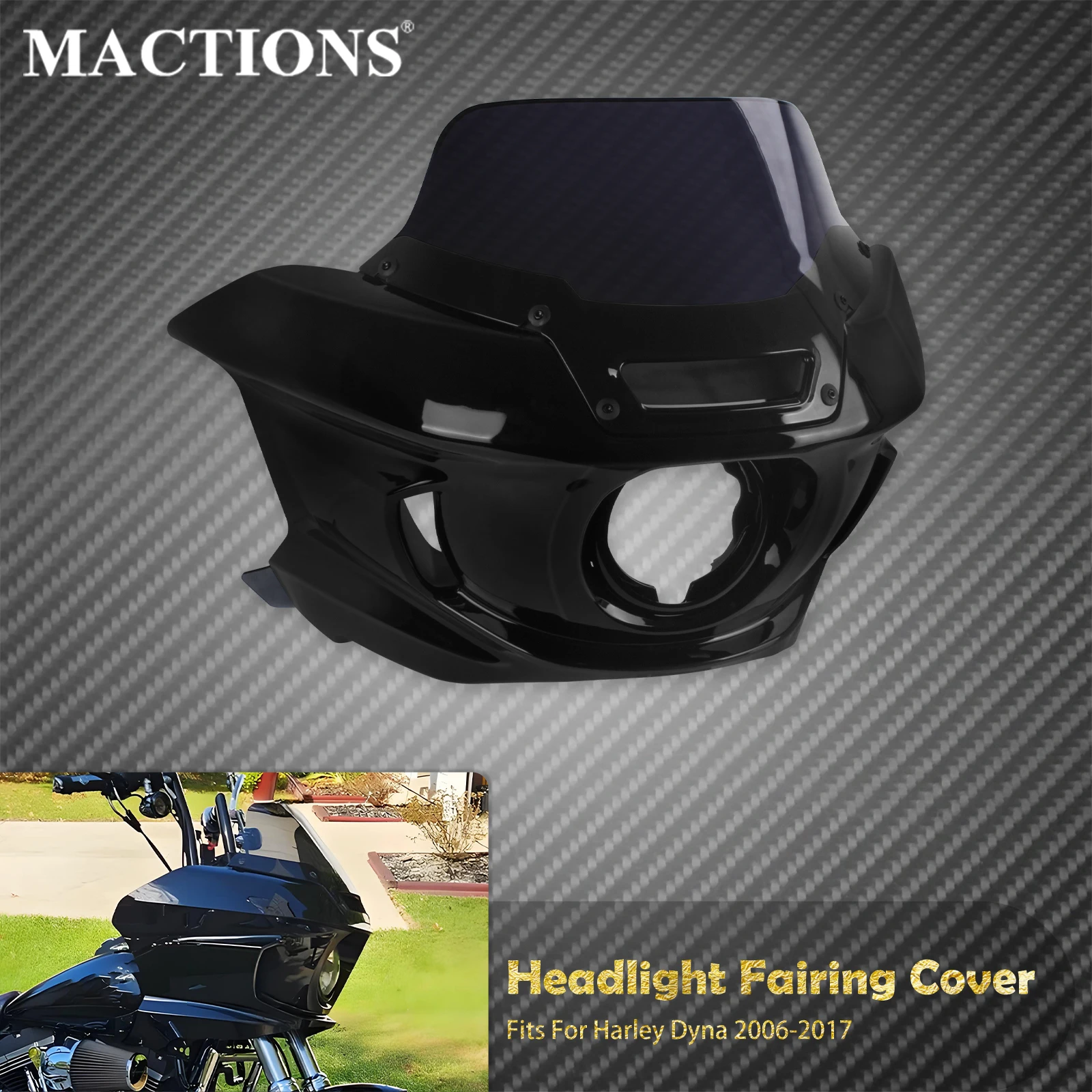 

Motorcycle Headlight Fairing Windshield Front Headlamp Windscreen Cover For Harley Dyna 2006-2017 Low Rider FXDF FLD FXDB FXDL