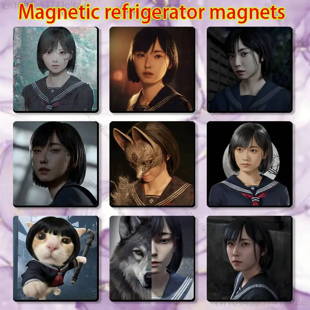 

H-Hinako shimizu silent H-hill Fridge Magnet Square Stickers Personalize Home Decor Souvenirs Gift