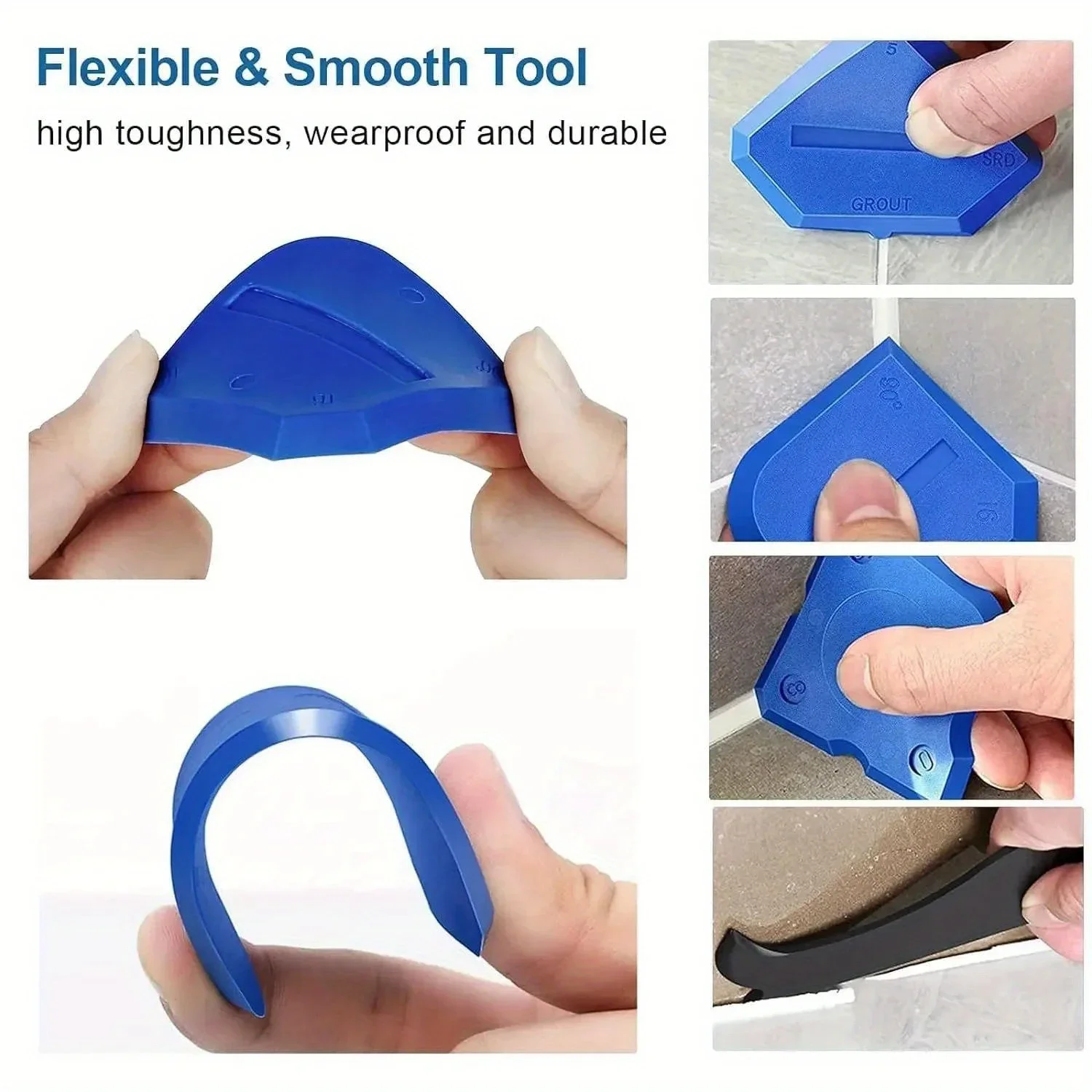 4pcs Silicone Glass Cement Scraper Sealant Grout Remover Tool Home Finishing Caulking Tools Home Cleaning Hand Spatula Tool